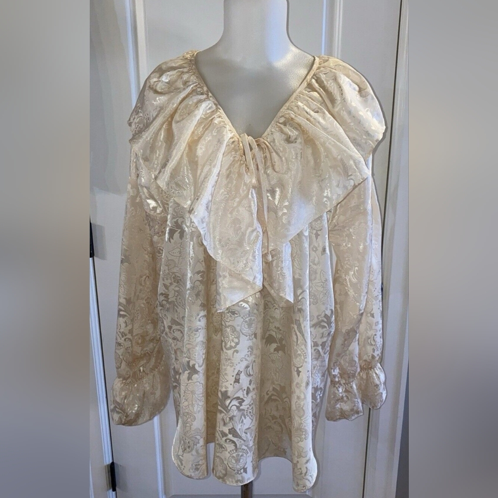 Vintage Victorias Secret Gold Label Lingerie Top Womens M/L Satin Ruffle